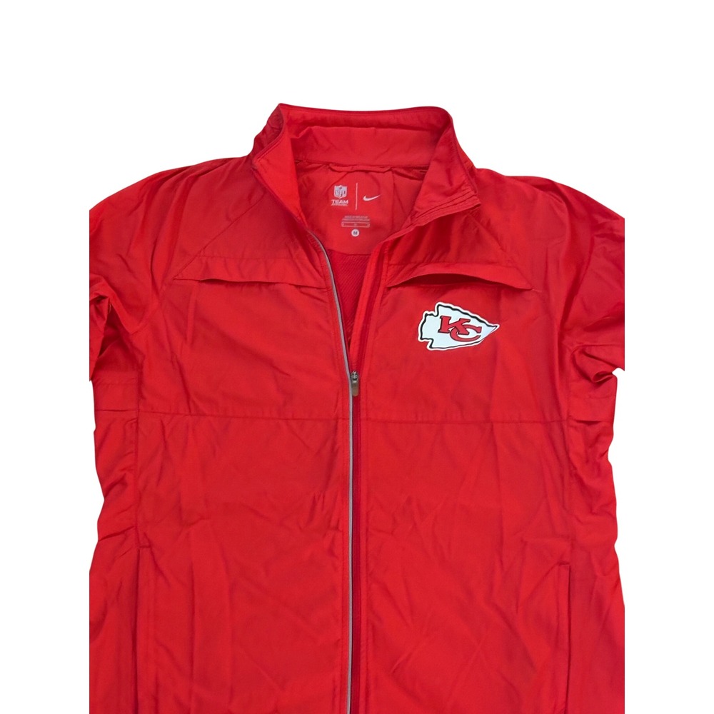 Nike NFL Kansas City Chiefs Red Full Zip Windbreaker Jacket Womens Medium